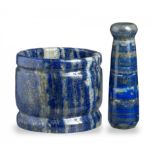 A Lapis Lazuli pestle and mortar