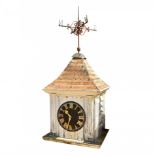 A Victorian painted pine clock turret