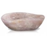 A massive rose quartz bowl