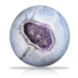 An Amethyst and Chalcedony sphere