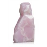 A rose quartz and pink calcite freeform