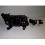 Beswick Whiskey decantor black bull and belted Galloway