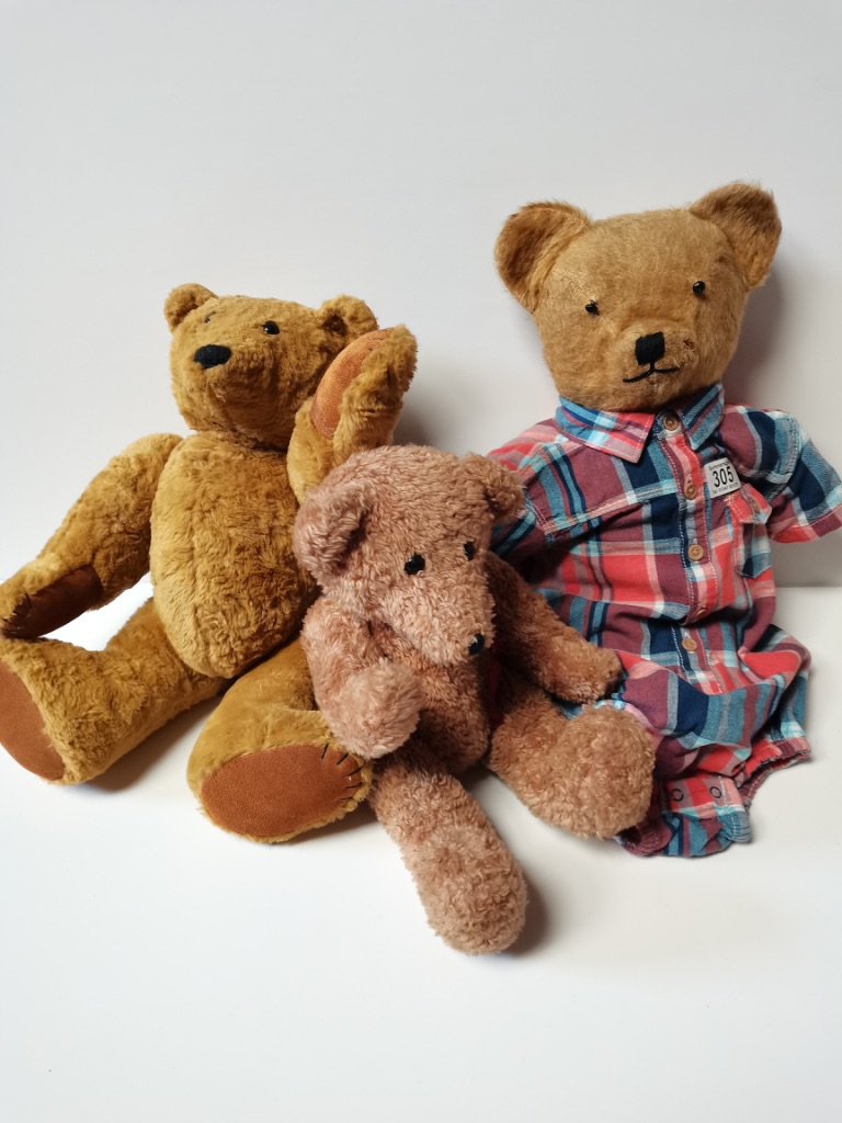 3 X Vintage Teddies 50, 30 X 2 cm