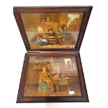 PR Picture in Oak Frames "The Hospitaable Home" & "Letter of the Recruit" 38cm H 48cm W