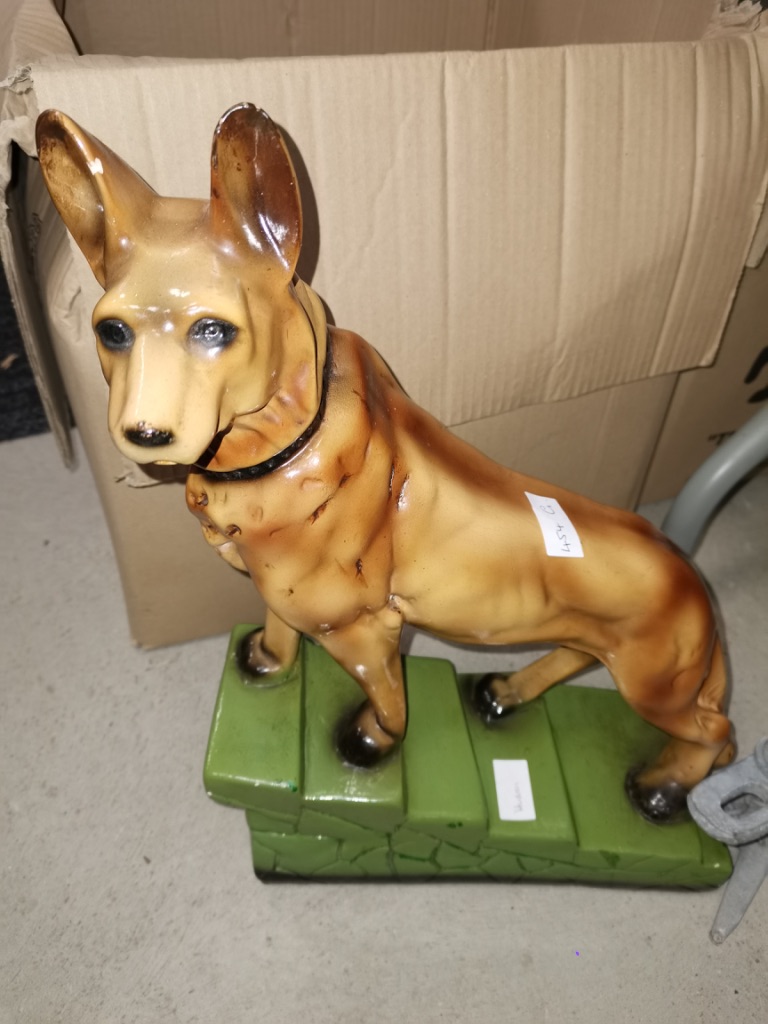 Plaster Dog Figure