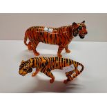 2 X Beswick Tigers 30x19 & 22x11cm high EXC