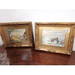 Pair of paintings by Constance Edwards in gilt frames 40cm x 35cm