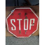 Stop enamel sign 60cm x 60