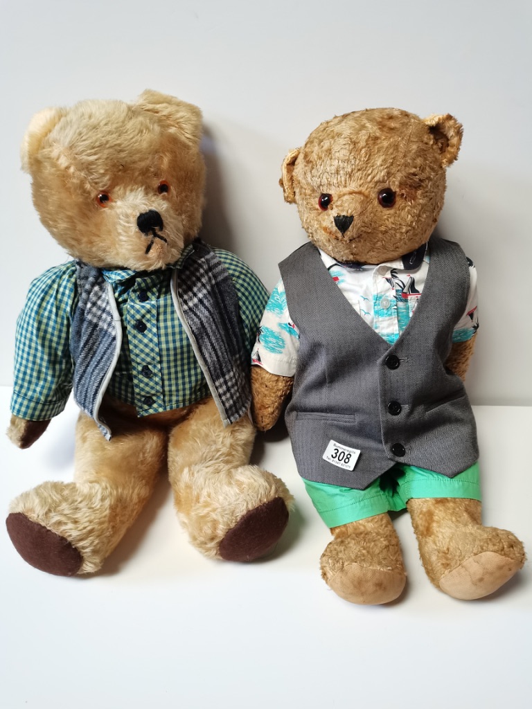 2 Vintage Teddies 60cm each - Image 2 of 2