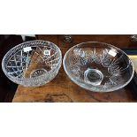 2 cut glass bowls