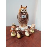 6 Beswick Owls