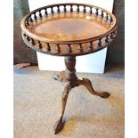 Mahogany gallery table with ball and claw feet