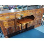 Vict Mah Carved Sideboard & 3 Chairs