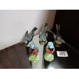 3 Beswick Grey Wagtails 2 x gloss 1 x matt & 2 kingfishers