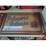 Players Navy Cut Sign in Frame 77cm 46cm