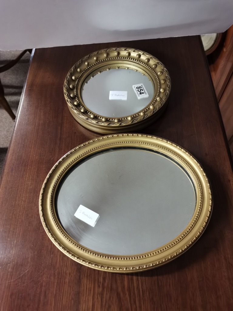 2 small gilt mirrors