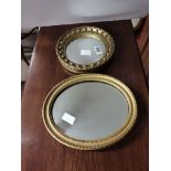 2 small gilt mirrors