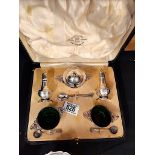 Silver Condiment set in case approx. 134g