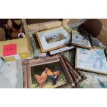 Collection of Pictures incl 2 Repro Oils, Needlework etc