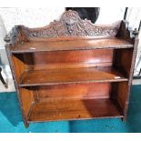 Oak Carved Ant Open Shelves