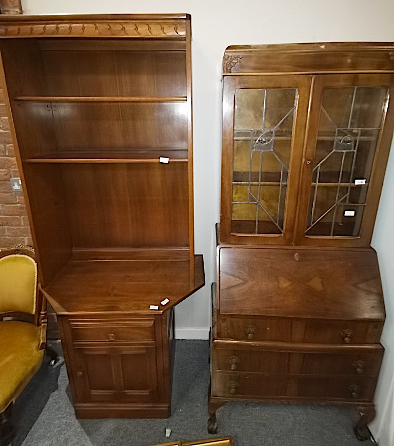 Bureau Bookcase, Vict Pictures & Display Cabinet