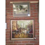 Oil by Sedward and Watercolour of cottage scene