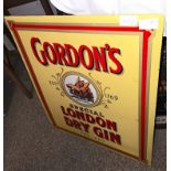 GORDONS LONDON dry gin enamel sign in excellent condition 50cm x 60cm