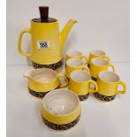 A Yellow Carlton Ware Coffee Set dating from around 1960s (9 Pce)