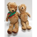 2 Vintage Teddy Bears 62x74cm