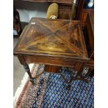 Antique Rosewood and inlaid envelope table with inlay