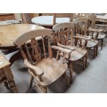 4 Pine Carver Chairs
