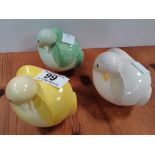 3 X Goebel Bird Signed (Selim) in green/yellow/white No 32908 VGC