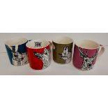 4 china Mugs "Into the Wild" by Creative Tops by Louis Potts and Company Lewes, Sussex