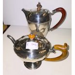 2 x Birmingham silver tea pots in good condition 1010g
