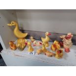 14 yellow Goebel Ducks