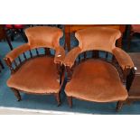 Pair of Victorian mahogany tub chairs