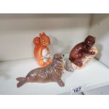 Beswick Beaver, Seal & Squirrel