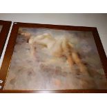 Pair of Nude ladies Japanese Oil on Canvas Pictures approx. 110cm x 110cm and 140cm x 109cm