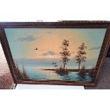 DUCKS IN FLIGHT Original Oil on Canvas Painting by G (GIEN) BROUWER 71cm H 102cm W
