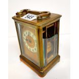 Brass Carriage Clock (damaged handle & glass to side)
