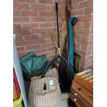 Fishing Items - rods, basket, net, sea reels etc