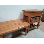 Pine Coffee Table & Kitchen Work Table