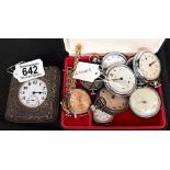 Dennison Pocket watch in Silver case hallmarked W D Anchor Lion and letter e plus other watches
