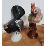 Black Cock Bird 163/227cm high & Goebel Parrot 2020 Malmufer with Goebel Coin 30cm VGC