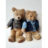 2 Vintage Teddy Bears 60 & 60 cm