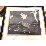 William Armour "The Black Bridge" ink drawing ( William Armour 1903–1979 )