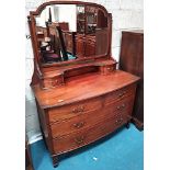 Mahogany Edwardian Bow Front Dressing Table