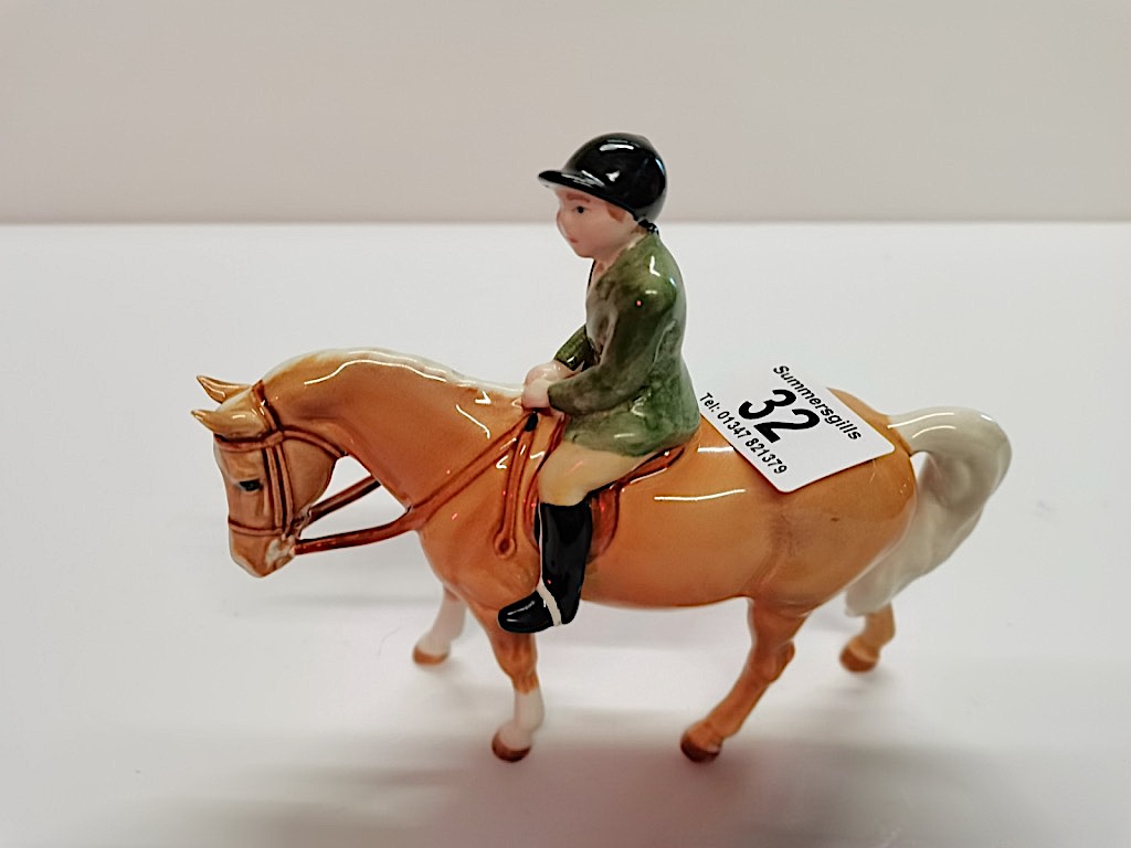 Vintage Beswick Palomino Boy on Pony Model