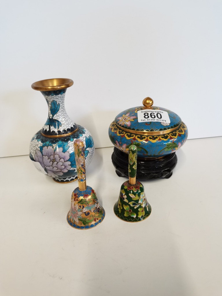 4 Cloisonne items