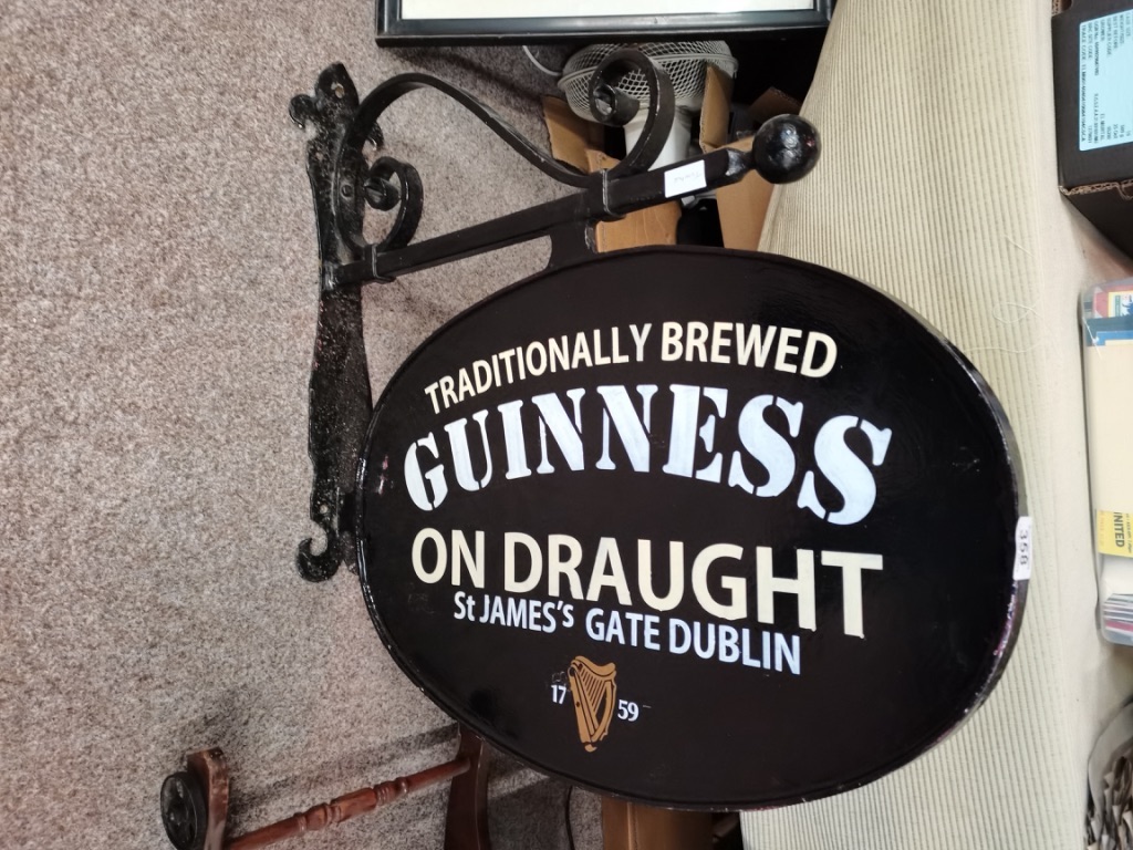 Guiness Sign on Wall Bracket